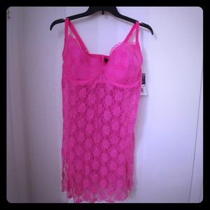 Pink lace sheer intimate wear